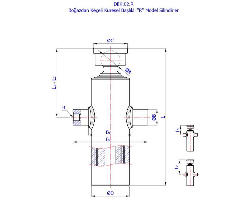 Boğazdan Keçeli Küresel Başlıklı (R Serisi)