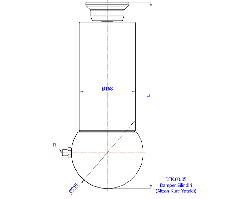 Damper Silindiri (Alttan Küre Yataklı)