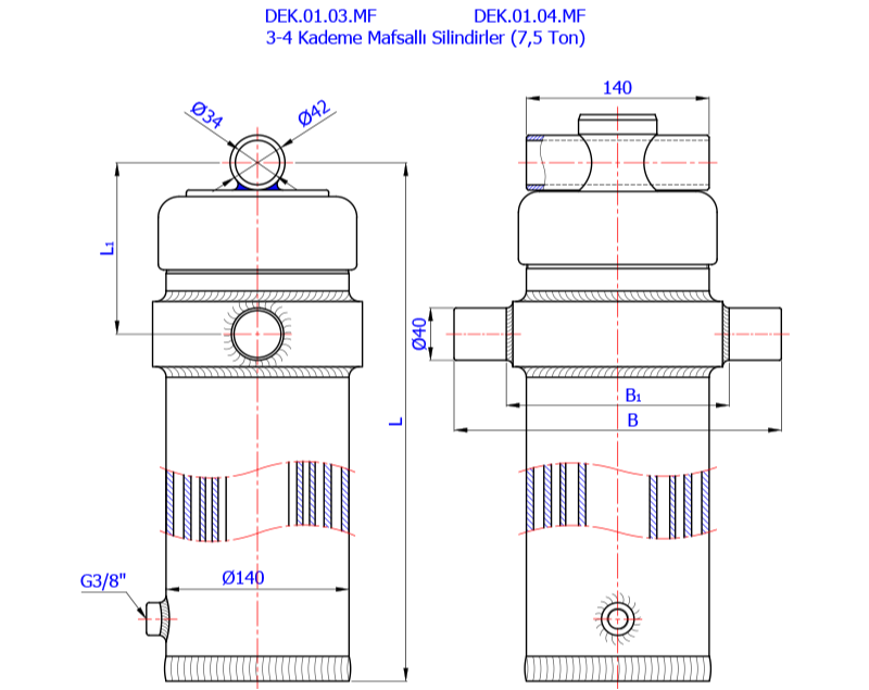 3-4 Kademe Mafsallı Silindirler (7,5 Ton)