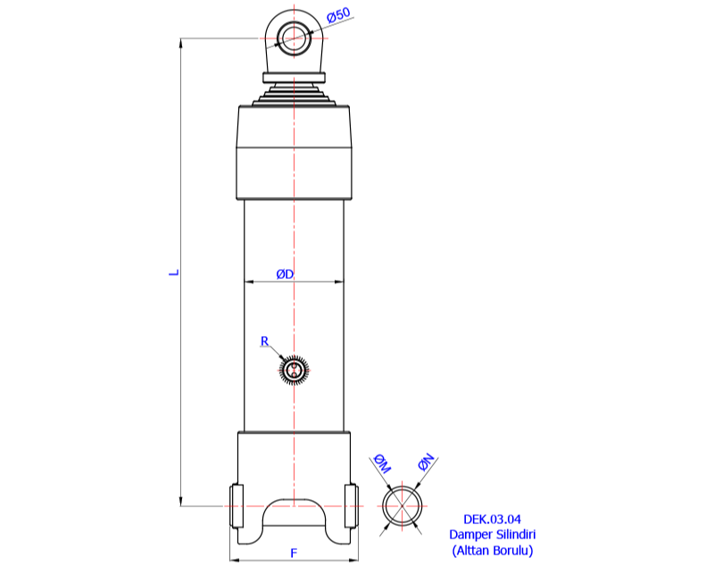 Damper Silindiri (Alttan Borulu)