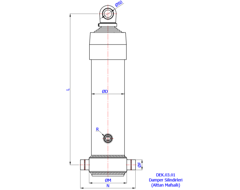 Damper Silindirleri (Alttan Mafsallı)