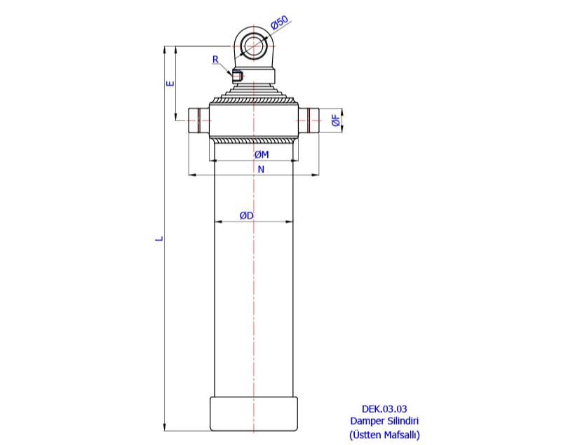 Damper Silindiri (Üstten Mafsallı)