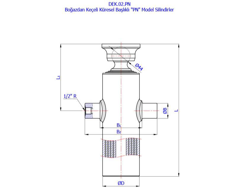 Boğazdan Keçeli Küresel Başlıklı (PN Serisi)