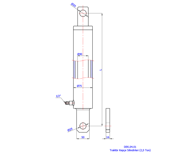 Traktör Kepçe Silindirleri (2,5 Ton)
